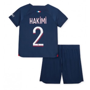Lacne Dětský Futbalové dres Paris Saint-Germain Achraf Hakimi #2 2023-24 Krátky Rukáv - Domáci (+ trenírky)